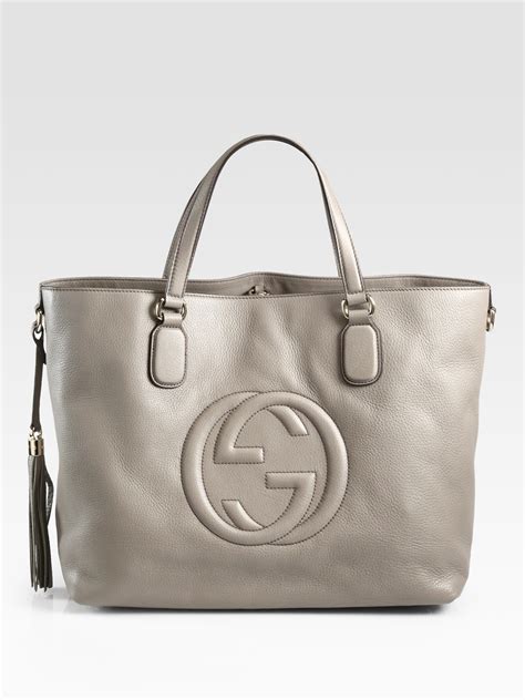 gucci gray handbag|gucci shopper tote bag.